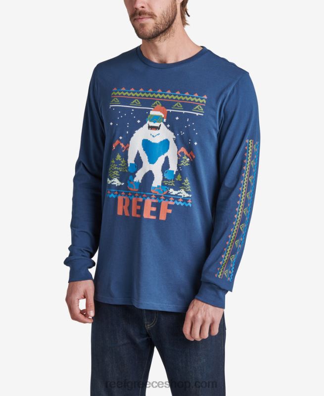 ceb3cf81_reef_cebcceb1cebacf81cf85cebcceaccebdceb9cebacebf_cebccf80cebbcebfcf85ceb6ceaccebaceb9_party_animal_ceaccebdceb4cf81ce.jpg γρ Reef μακρυμάνικο μπλουζάκι party animal άνδρες διακριτικά μπλε 044RT595 - Image 1