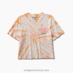 γρ Reef πείτε παρακαλώ κοντομάνικο crop tee γυναίκες βαφή ροδακινί γραβάτας 044RT273 - Image 3